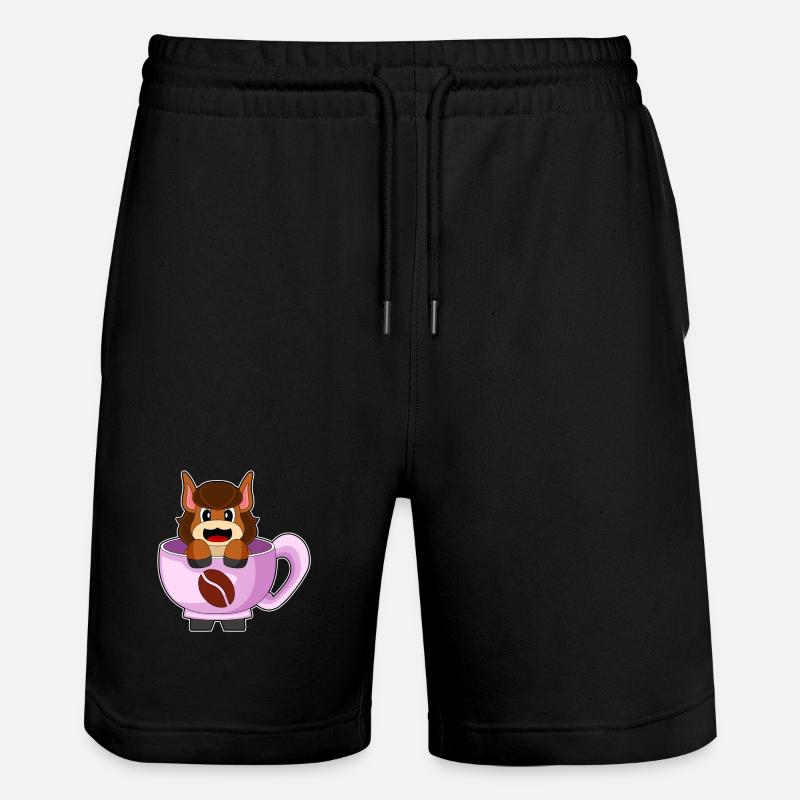 Tasse à café cheval - Short de jogging bio TRAINER Stanley/Stella unisexe - noir
