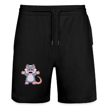 Souris Voile de mariée mariage - Short de jogging bio TRAINER Stanley/Stella unisexe - noir - Devant - Nik (191cm) & Marisol (170cm)