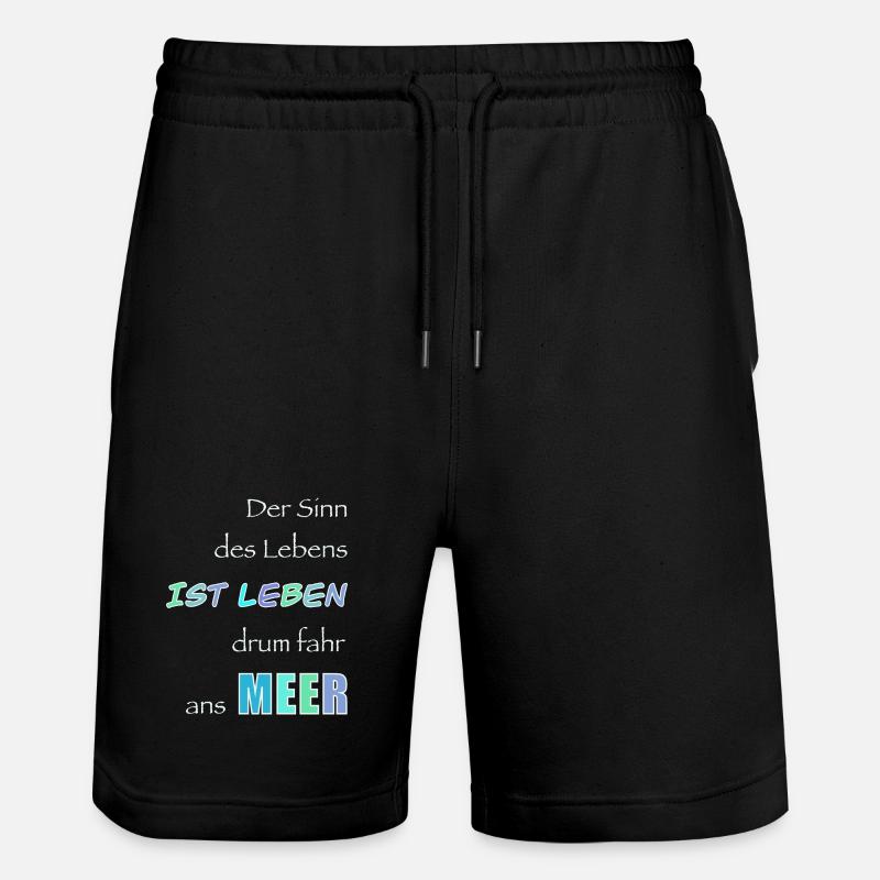 Lebensmotto im Meeresstil - Stanley/Stella Unisex Bio Joggingshorts Trainer  - Schwarz