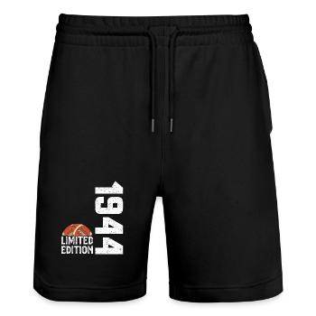 80th Anniversary 1944 Limited Edition Rugby - Stanley/Stella Trainer Unisex Organic Jogging Shorts - black - Front - Nik (191cm) & Marisol (170cm)