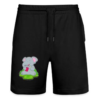 Elephant Potato Chips - Stanley/Stella Trainer Unisex Organic Jogging Shorts - black - Front - Nik (191cm) & Marisol (170cm)