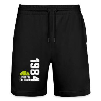 40. Jubiläum 1984 Limited Edition Tennis - Stanley/Stella Unisex Bio Joggingshorts Trainer  - Schwarz - Vorne - Nik (191cm) & Marisol (170cm)