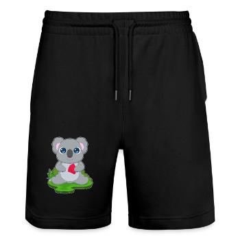 Koala Poker Pokerkarten - Stanley/Stella Unisex Bio Joggingshorts Trainer  - Schwarz - Vorne - Nik (191cm) & Marisol (170cm)