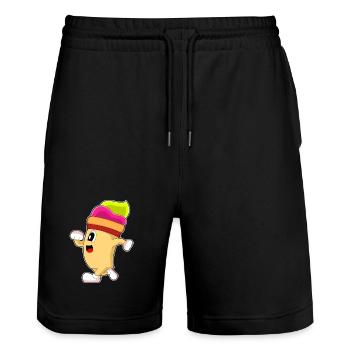 Cupcake Jogger Joggen Sport - Stanley/Stella Unisex Bio Joggingshorts Trainer  - Schwarz - Vorne - Nik (191cm) & Marisol (170cm)