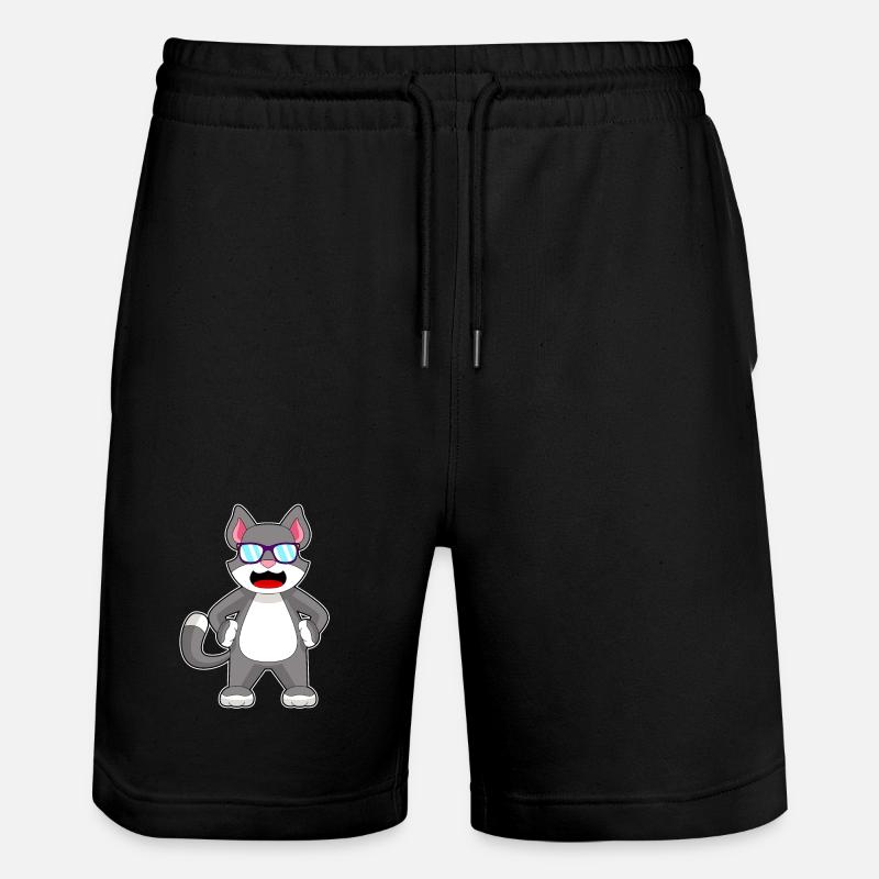 Cat Sunglasses - Stanley/Stella Trainer Unisex Organic Jogging Shorts - black