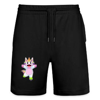 Einhorn Inline skating Inline skates - Stanley/Stella Unisex Bio Joggingshorts Trainer  - Schwarz - Vorne - Nik (191cm) & Marisol (170cm)