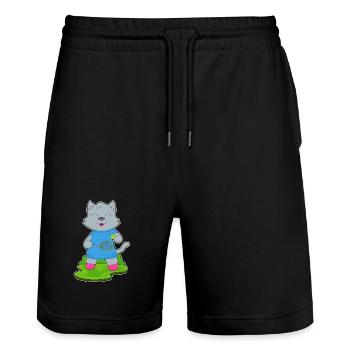 Raquette de tennis Cat Tennis - Short de jogging bio TRAINER Stanley/Stella unisexe - noir - Devant - Nik (191cm) & Marisol (170cm)