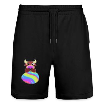 Stier Ostern Poker - Stanley/Stella Unisex Bio Joggingshorts Trainer  - Schwarz - Vorne - Nik (191cm) & Marisol (170cm)