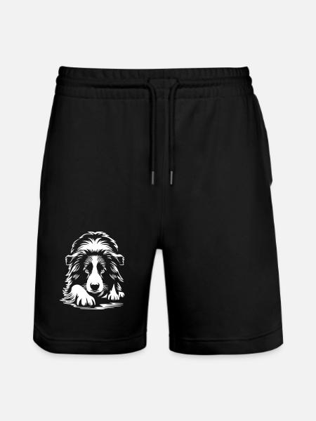 Border Collie "Black Edition" - Stanley/Stella Trainer Unisex Organic Jogging Shorts - black