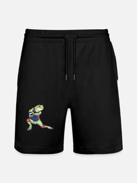 Frog Volleyball Player Volleyball - Stanley/Stella Trainer Unisex Organic Jogging Shorts - black