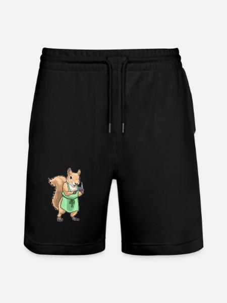 Écureuil Coiffeur Ciseaux Peigne - Short de jogging bio TRAINER Stanley/Stella unisexe - noir