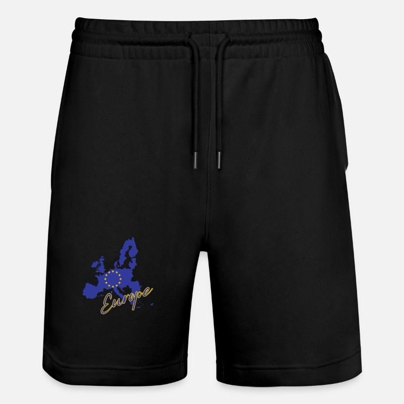 Drapeau de l’Europe, fierté européenne - Short de jogging bio TRAINER Stanley/Stella unisexe - noir