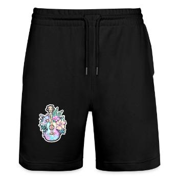 Ukulele Comic-Stil - Stanley/Stella Unisex Bio Joggingshorts Trainer  - Schwarz - Vorne - Nik (191cm) & Marisol (170cm)