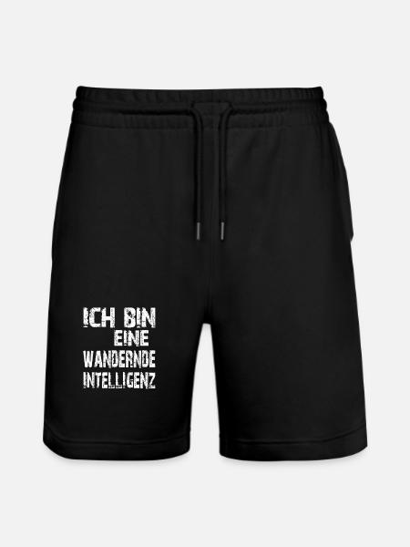 KI Spruch Ich bin eine wandernde Intelligenz - Stanley/Stella Unisex Bio Joggingshorts Trainer - Schwarz