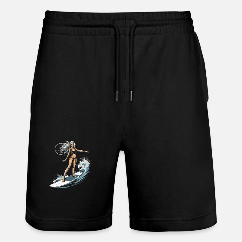 Graphique de surfeuse - Short de jogging bio TRAINER Stanley/Stella unisexe - noir