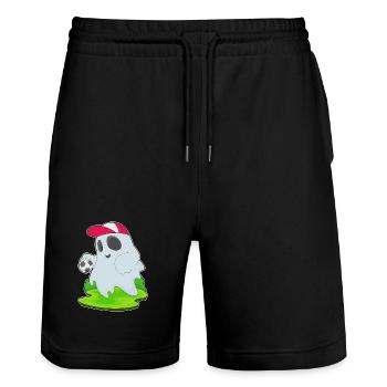 Fantôme Halloween Football - Short de jogging bio TRAINER Stanley/Stella unisexe - noir - Devant - Nik (191cm) & Marisol (170cm)