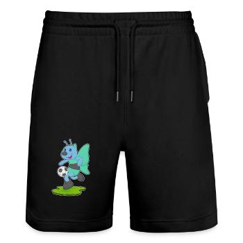 Butterfly Soccer Player Soccer - Stanley/Stella Trainer Unisex Organic Jogging Shorts - black - Front - Nik (191cm) & Marisol (170cm)
