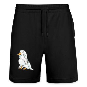 Duck Bridal Veil Wedding - Stanley/Stella Trainer Unisex Organic Jogging Shorts - black - Front - Nik (191cm) & Marisol (170cm)