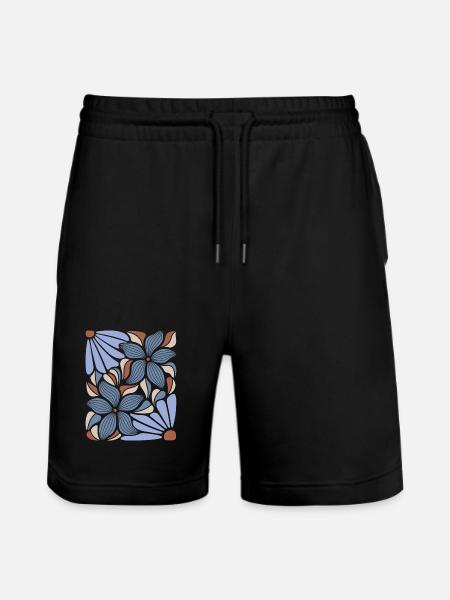 Boho Flowers Spring Summer Garden Nature - Stanley/Stella Trainer Unisex Organic Jogging Shorts - black