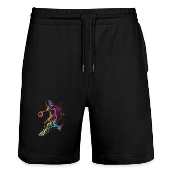 Basketballerin - Stanley/Stella Unisex Bio Joggingshorts Trainer  - Schwarz - Vorne - Nik (191cm) & Marisol (170cm)