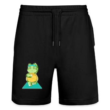 Turtle Yoga Fitness Méditation - Short de jogging bio TRAINER Stanley/Stella unisexe - noir - Devant - Nik (191cm) & Marisol (170cm)