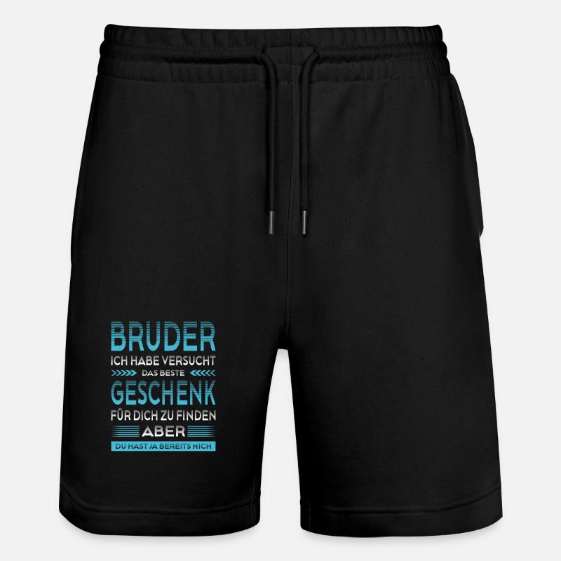 Bruder Bester Bruder Der Welt Geschenke - Stanley/Stella Unisex Bio Joggingshorts Trainer  - Schwarz
