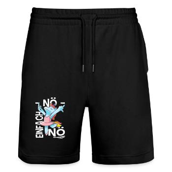 Nö Einfach Nö Lustig Spruch Ironie Arbeit Sprüche - Stanley/Stella Unisex Bio Joggingshorts Trainer  - Schwarz - Vorne - Nik (191cm) & Marisol (170cm)