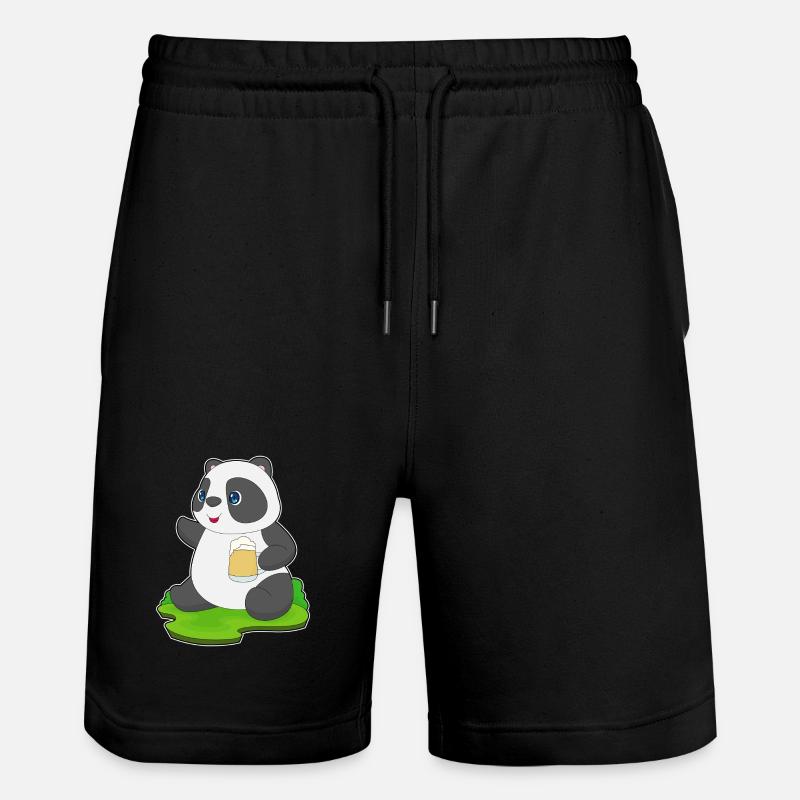 Panda Bier - Stanley/Stella Unisex Bio Joggingshorts Trainer  - Schwarz