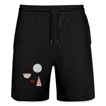 Love and joy - Stanley/Stella Unisex Bio Joggingshorts Trainer  - Schwarz - Vorne - Nik (191cm) & Marisol (170cm)