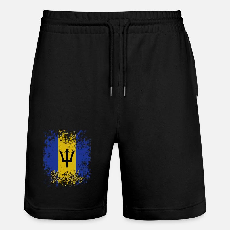 Drapeau de la Barbade, fierté barbadienne - Short de jogging bio TRAINER Stanley/Stella unisexe - noir