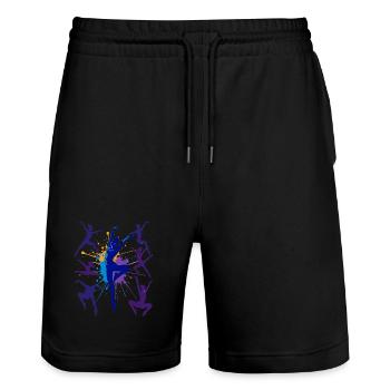 Turnen Turnerin Gymnastik Akrobatik Kunstturnen - Stanley/Stella Unisex Bio Joggingshorts Trainer  - Schwarz - Vorne - Nik (191cm) & Marisol (170cm)