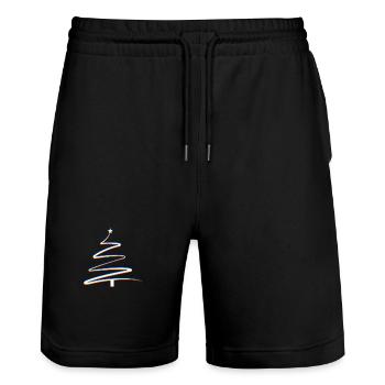 Abstrakter Weihnachtbaum Trippy Effekt - Stanley/Stella Unisex Bio Joggingshorts Trainer  - Schwarz - Vorne - Nik (191cm) & Marisol (170cm)
