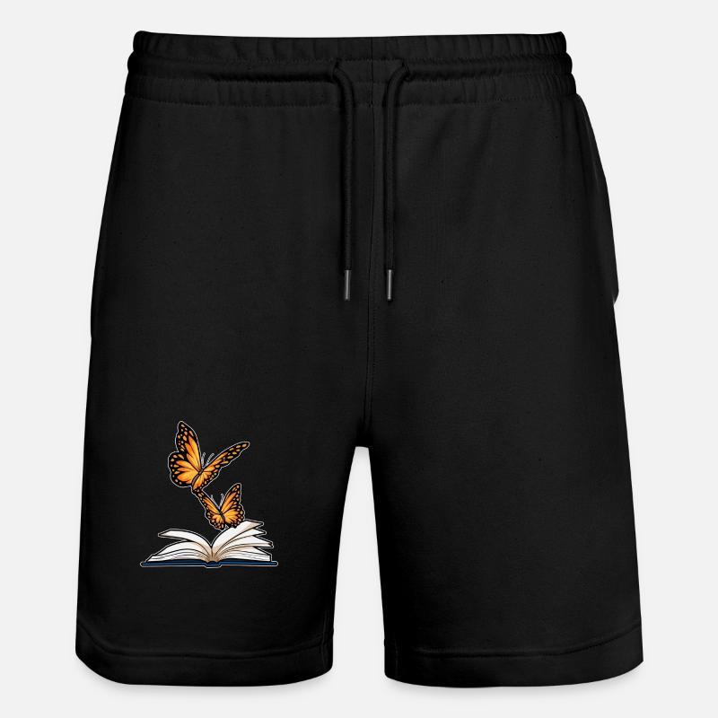Butterfly Book - Stanley/Stella Trainer Unisex Organic Jogging Shorts - black
