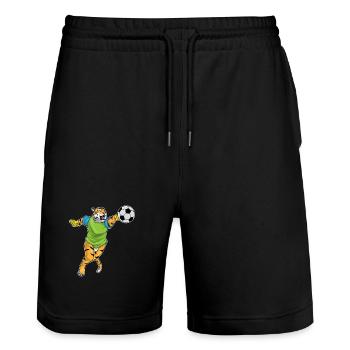 Tiger Goalkeeper Football - Stanley/Stella Trainer Unisex Organic Jogging Shorts - black - Front - Nik (191cm) & Marisol (170cm)