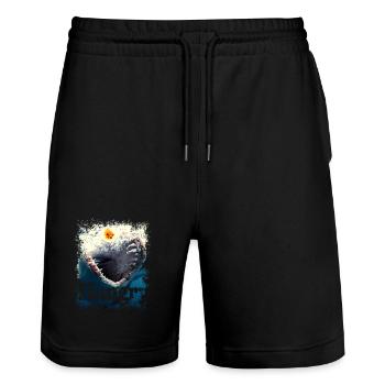 Hungriger Moment - Stanley/Stella Unisex Bio Joggingshorts Trainer  - Schwarz - Vorne - Nik (191cm) & Marisol (170cm)