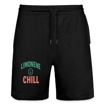 Limonene & Chill Citrus Vibes - Stanley/Stella Trainer Unisex Organic Jogging Shorts - black - Front - Nik (191cm) & Marisol (170cm)