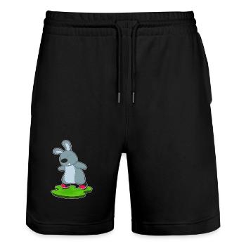 Hase Inline skating Inline skates - Stanley/Stella Trainer Unisex Organic Jogging Shorts - black - Front - Nik (191cm) & Marisol (170cm)