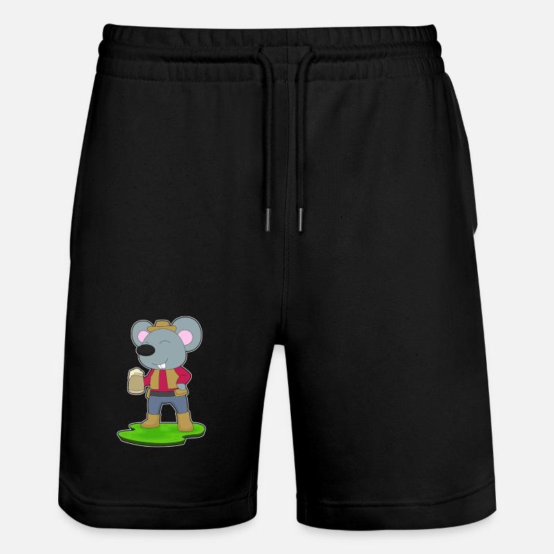 Maus Bierkrug Bier - Stanley/Stella Unisex Bio Joggingshorts Trainer  - Schwarz
