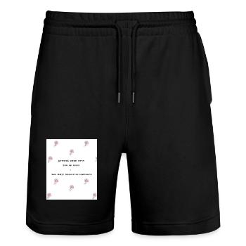 Love 12 - Stanley/Stella Trainer Unisex Organic Jogging Shorts - black - Front - Nik (191cm) & Marisol (170cm)