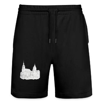 Schwarzenberg Erzgebirge Schloss - Stanley/Stella Unisex Bio Joggingshorts Trainer  - Schwarz - Vorne - Nik (191cm) & Marisol (170cm)