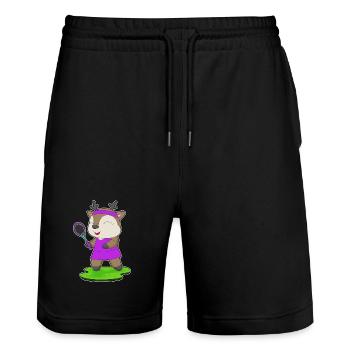 Renne Tennis Raquettes de tennis - Short de jogging bio TRAINER Stanley/Stella unisexe - noir - Devant - Nik (191cm) & Marisol (170cm)