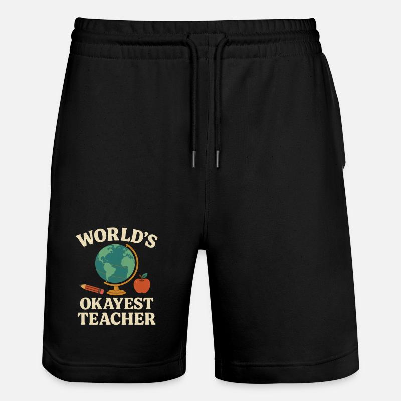 Professeur Planète Terre Scolaire et Drôle - Short de jogging bio TRAINER Stanley/Stella unisexe - noir