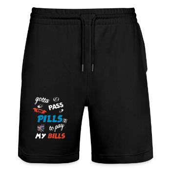 Doktor der Pharmazie Humorvolle Geschenkidee - Stanley/Stella Unisex Bio Joggingshorts Trainer  - Schwarz - Vorne - Nik (191cm) & Marisol (170cm)