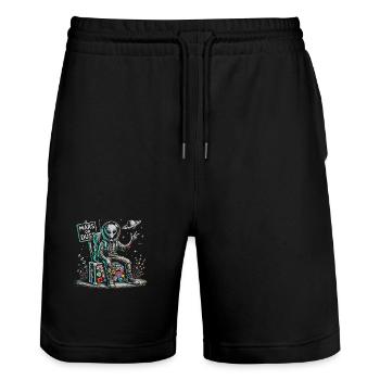 Außerirdischer Astronaut mit Weltraumelementen - Stanley/Stella Unisex Bio Joggingshorts Trainer  - Schwarz - Vorne - Nik (191cm) & Marisol (170cm)