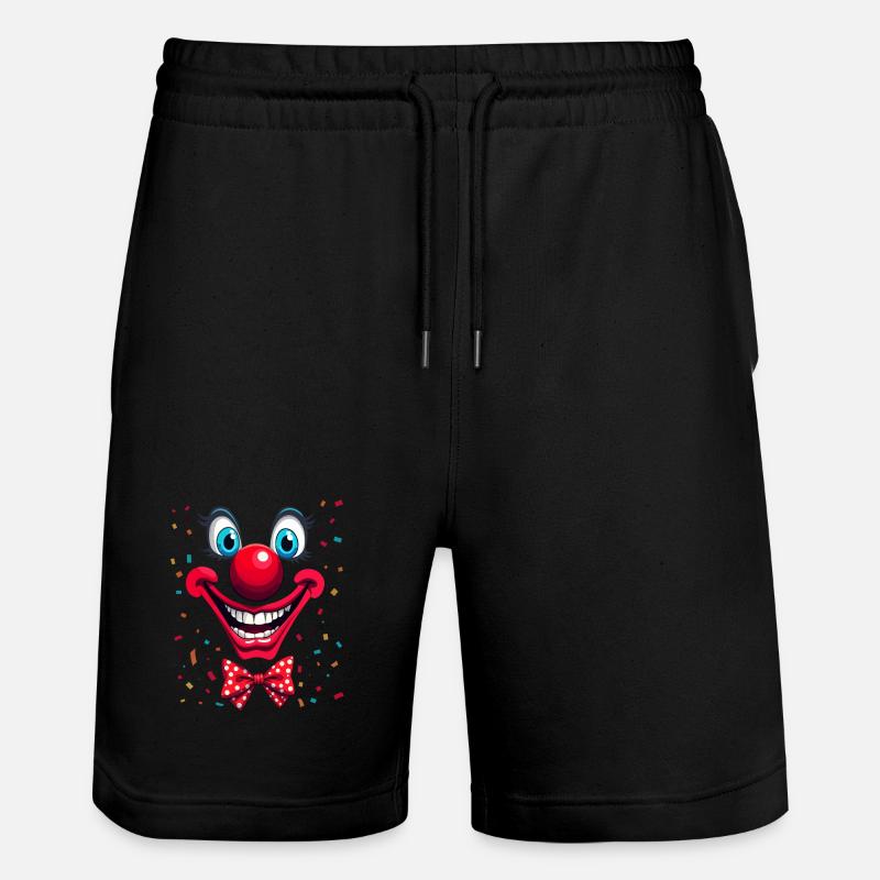 Buntes Clownsgesicht mit Fliege - Stanley/Stella Unisex Bio Joggingshorts Trainer  - Schwarz