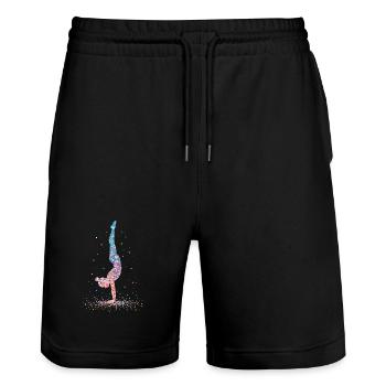 Gymnastique Gymnastastik Acrobaties – Silhouette - Short de jogging bio TRAINER Stanley/Stella unisexe - noir - Devant - Nik (191cm) & Marisol (170cm)