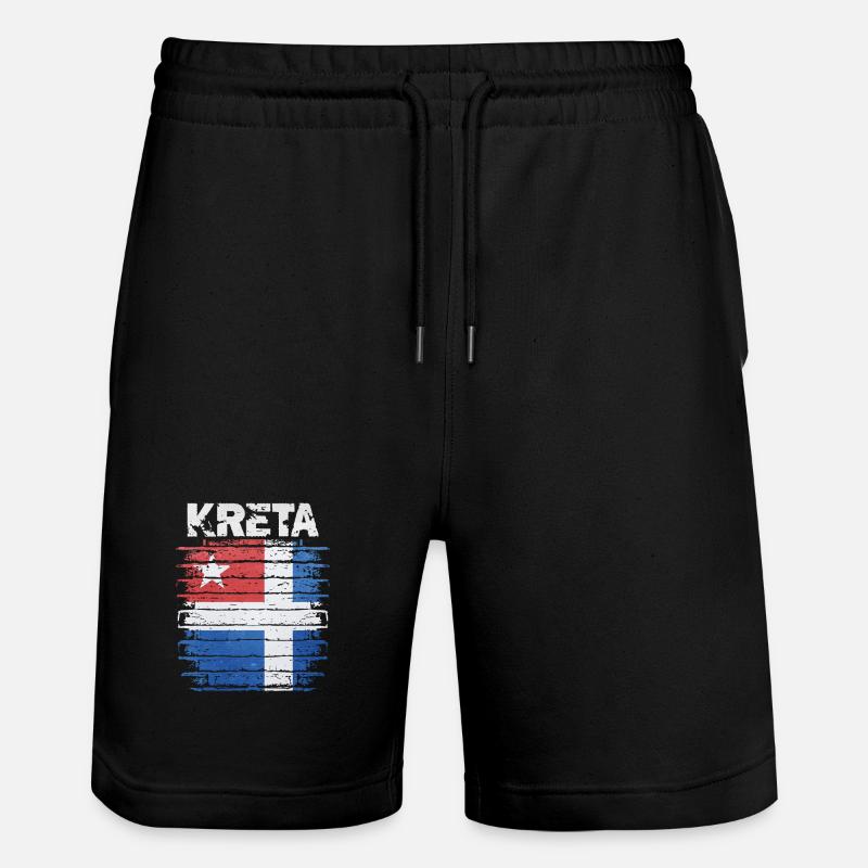 Drapeau de la Crète Impression d’art - Short de jogging bio TRAINER Stanley/Stella unisexe - noir