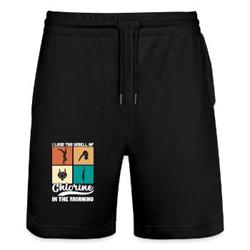 Plongeoir - Short de jogging bio TRAINER Stanley/Stella unisexe - noir - Devant - Nik (191cm) & Marisol (170cm)