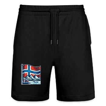 Bateau de pêche Norvège - Short de jogging bio TRAINER Stanley/Stella unisexe - noir - Devant - Nik (191cm) & Marisol (170cm)