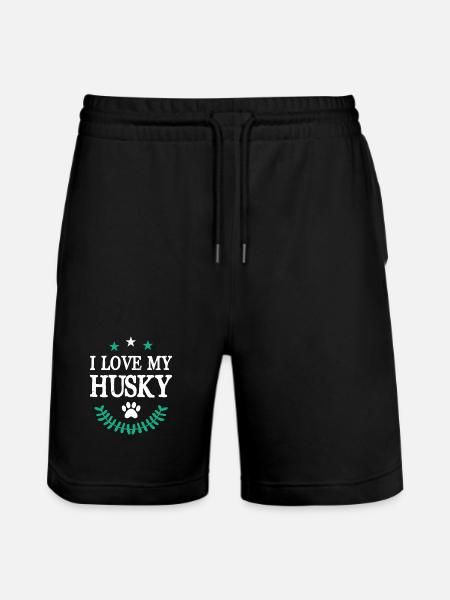 I Love my Husky - Stanley/Stella Trainer Unisex Organic Jogging Shorts - black